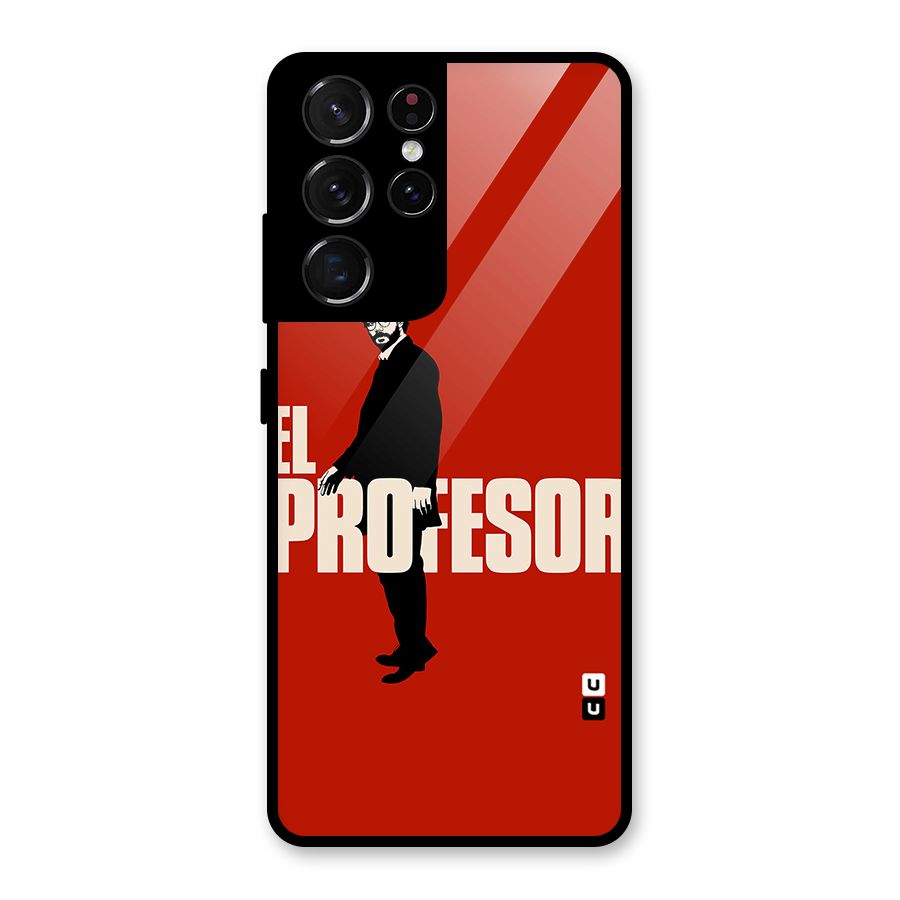 El Profesor Minimalist Glass Back Case for Galaxy S21 Ultra 5G