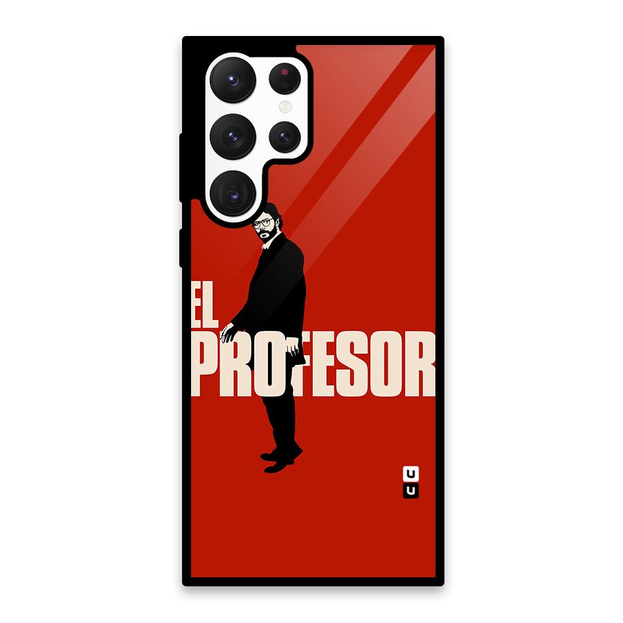 El Profesor Minimalist Glass Back Case for Galaxy S22 Ultra 5G