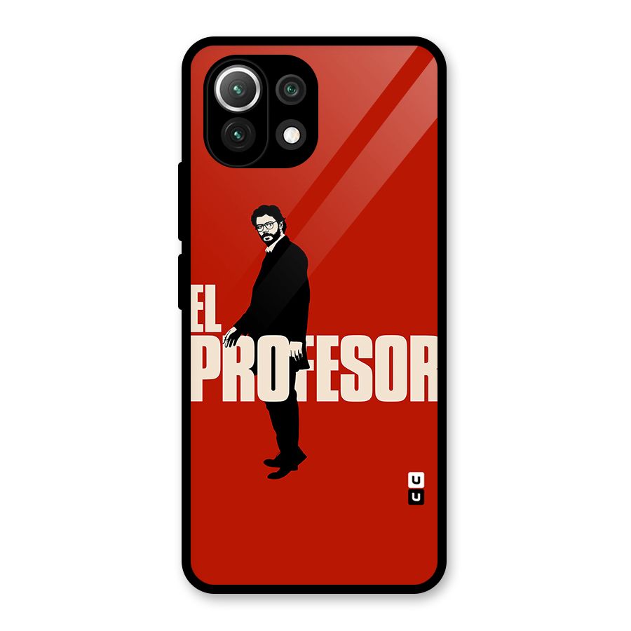 El Profesor Minimalist Glass Back Case for Mi 11 Lite NE 5G