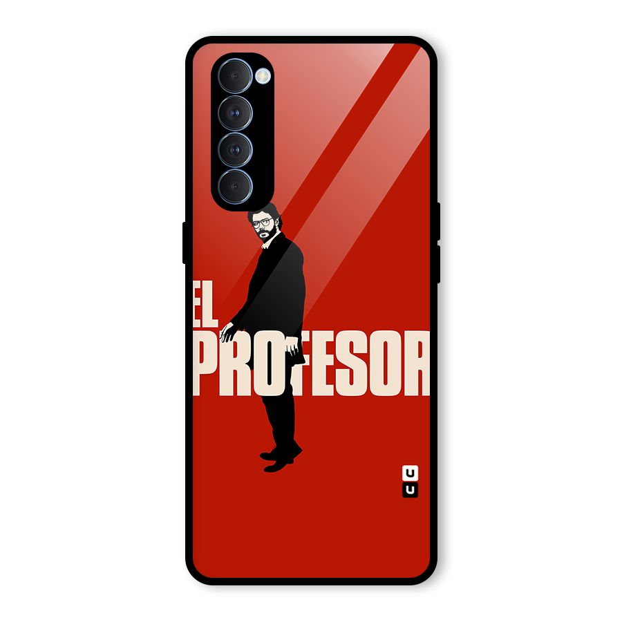 El Profesor Minimalist Glass Back Case for Oppo Reno4 Pro