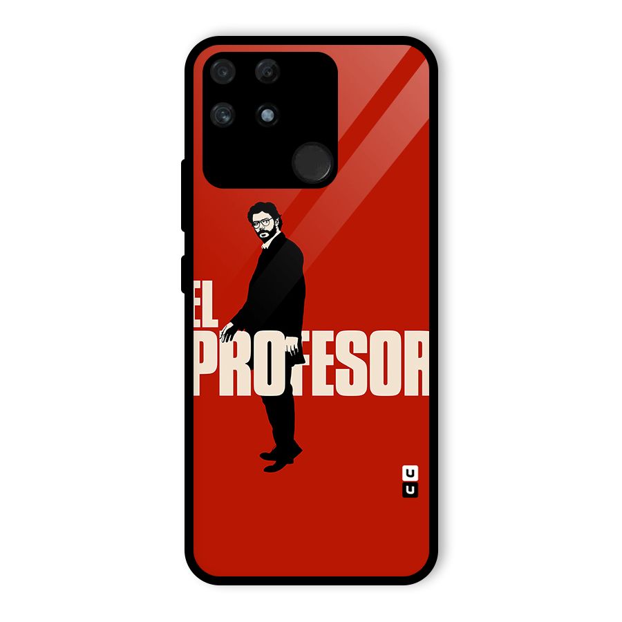 El Profesor Minimalist Glass Back Case for Realme Narzo 50A