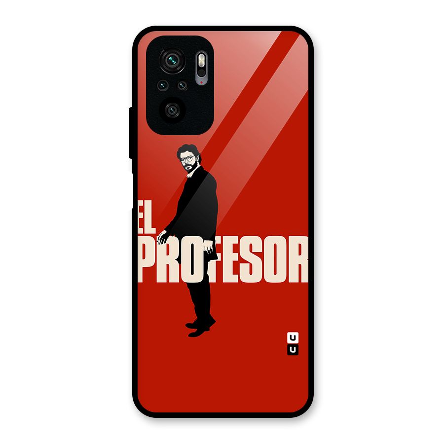 El Profesor Minimalist Glass Back Case for Redmi Note 10S
