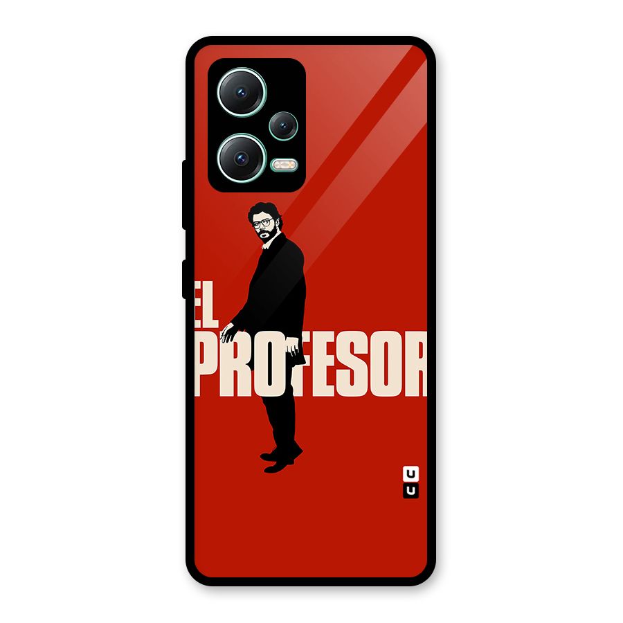 El Profesor Minimalist Glass Back Case for Redmi Note 12 5G