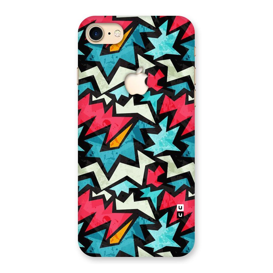 Electric Color Design Back Case for iPhone 7 Apple Cut
