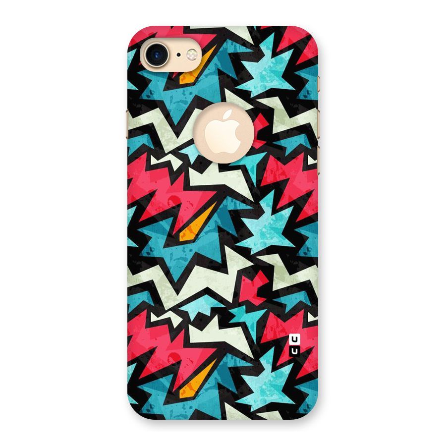 Electric Color Design Back Case for iPhone 7 Logo Cut