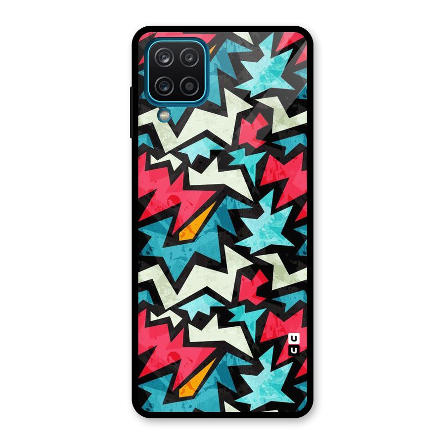 Electric Color Design Glass Back Case for Galaxy A12