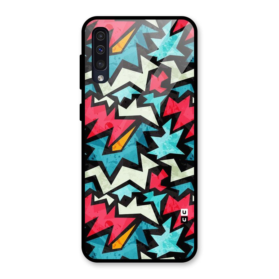 Electric Color Design Glass Back Case for Galaxy A50s