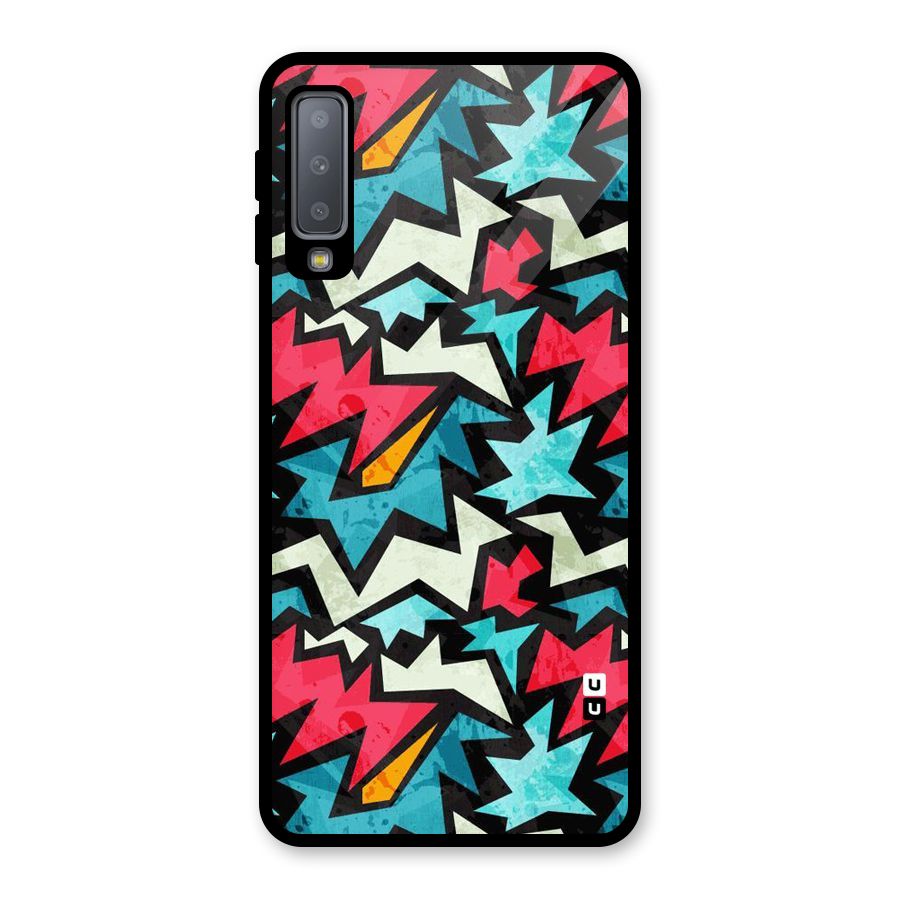 Electric Color Design Glass Back Case for Galaxy A7 (2018)