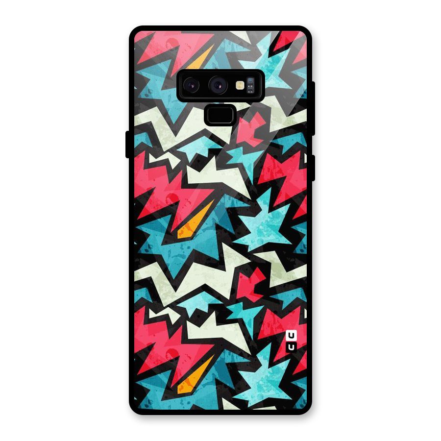 Electric Color Design Glass Back Case for Galaxy Note 9