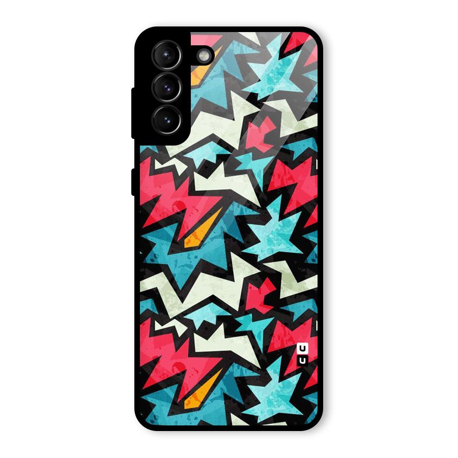 Electric Color Design Glass Back Case for Galaxy S21 Plus