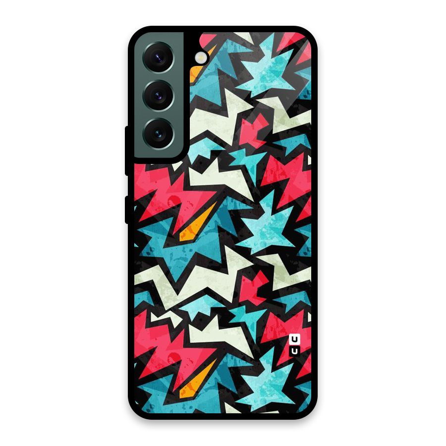 Electric Color Design Glass Back Case for Galaxy S22 5G