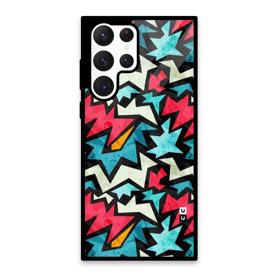 Electric Color Design Glass Back Case for Galaxy S22 Ultra 5G