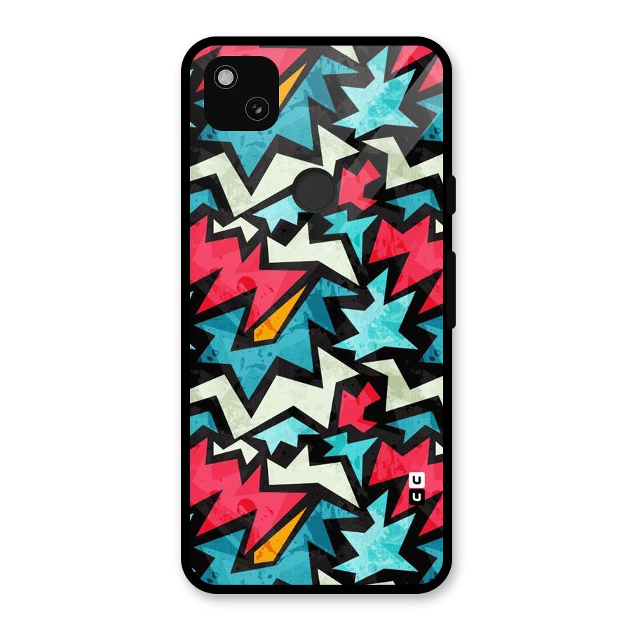 Electric Color Design Glass Back Case for Google Pixel 4a