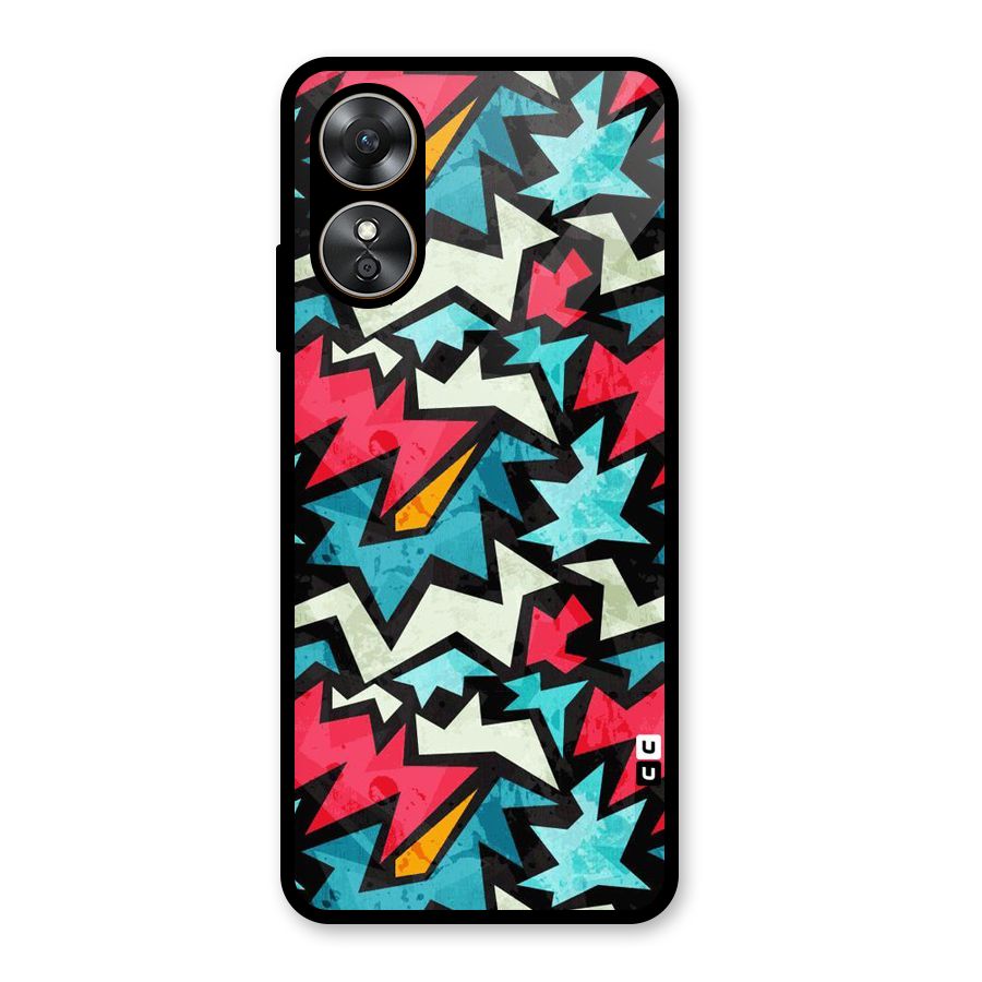 Electric Color Design Glass Back Case for Oppo A17