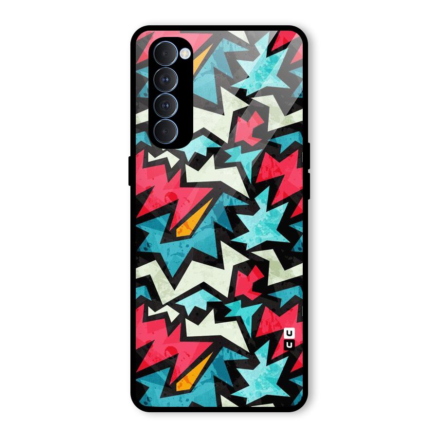 Electric Color Design Glass Back Case for Oppo Reno4 Pro