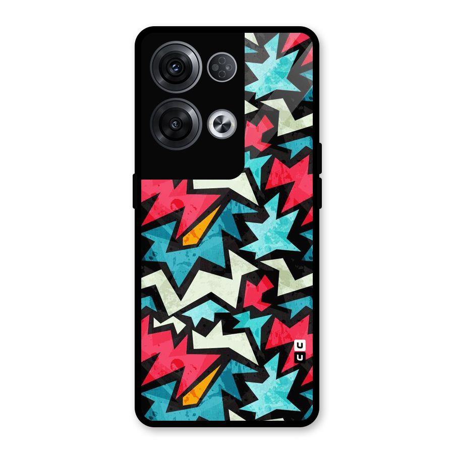 Electric Color Design Glass Back Case for Oppo Reno8 Pro 5G