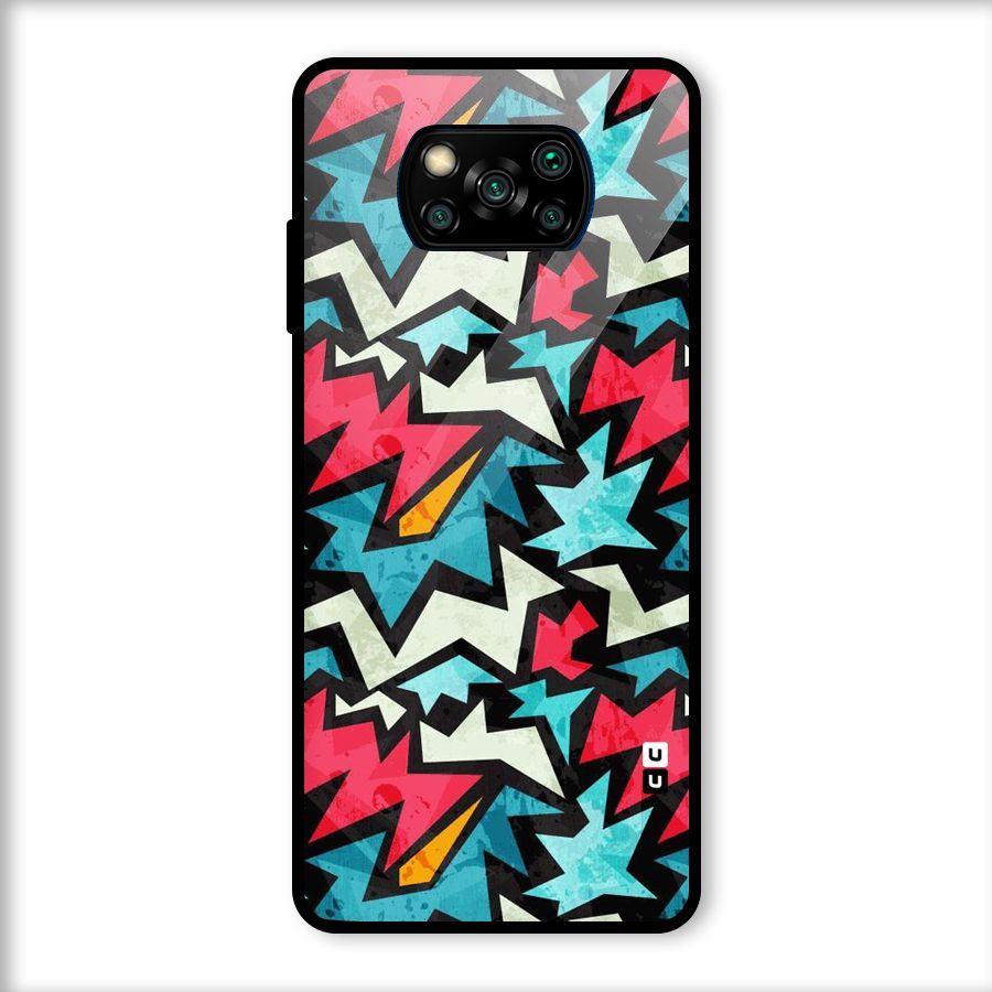 Electric Color Design Glass Back Case for Poco X3