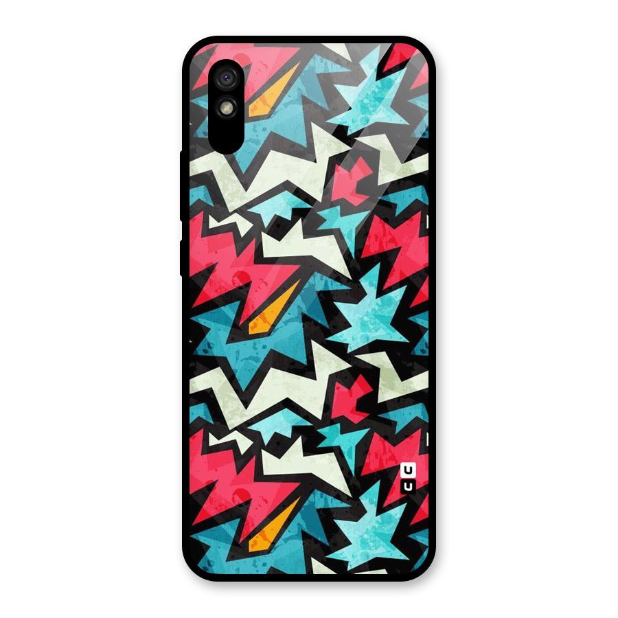 Electric Color Design Glass Back Case for Redmi 9A