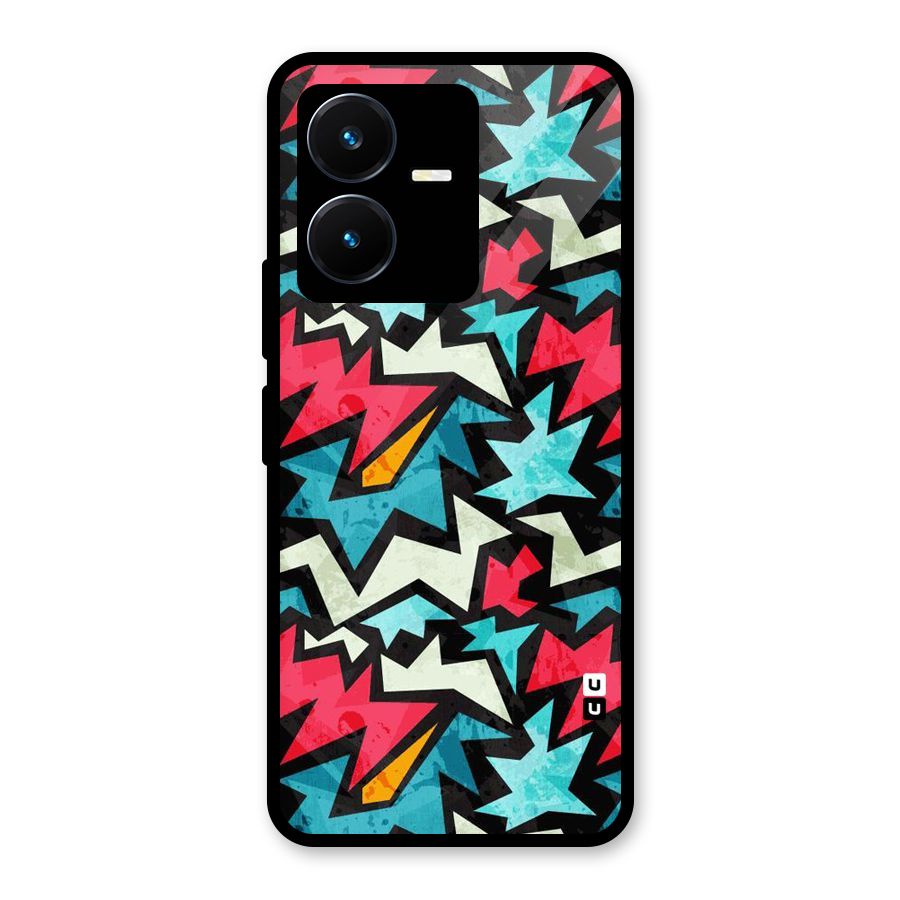Electric Color Design Glass Back Case for Vivo Y22