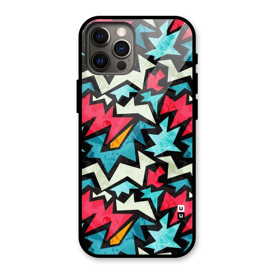 Electric Color Design Glass Back Case for iPhone 12 Pro