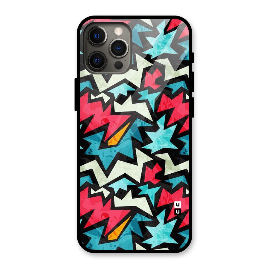 Electric Color Design Glass Back Case for iPhone 12 Pro Max