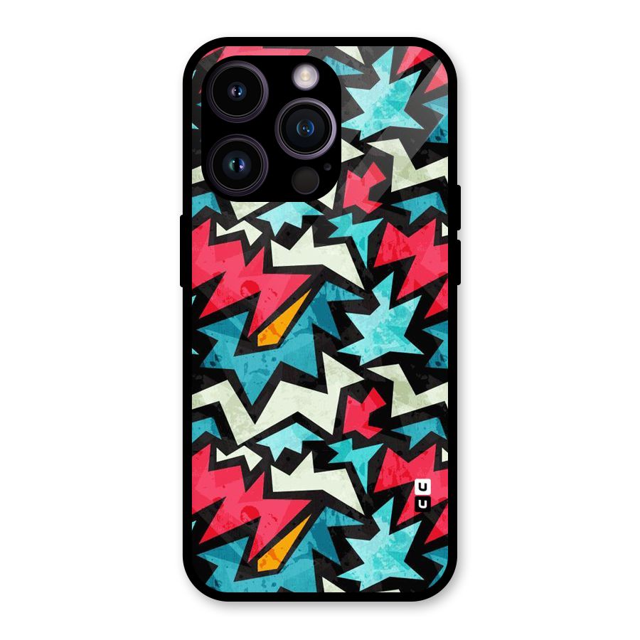Electric Color Design Glass Back Case for iPhone 14 Pro
