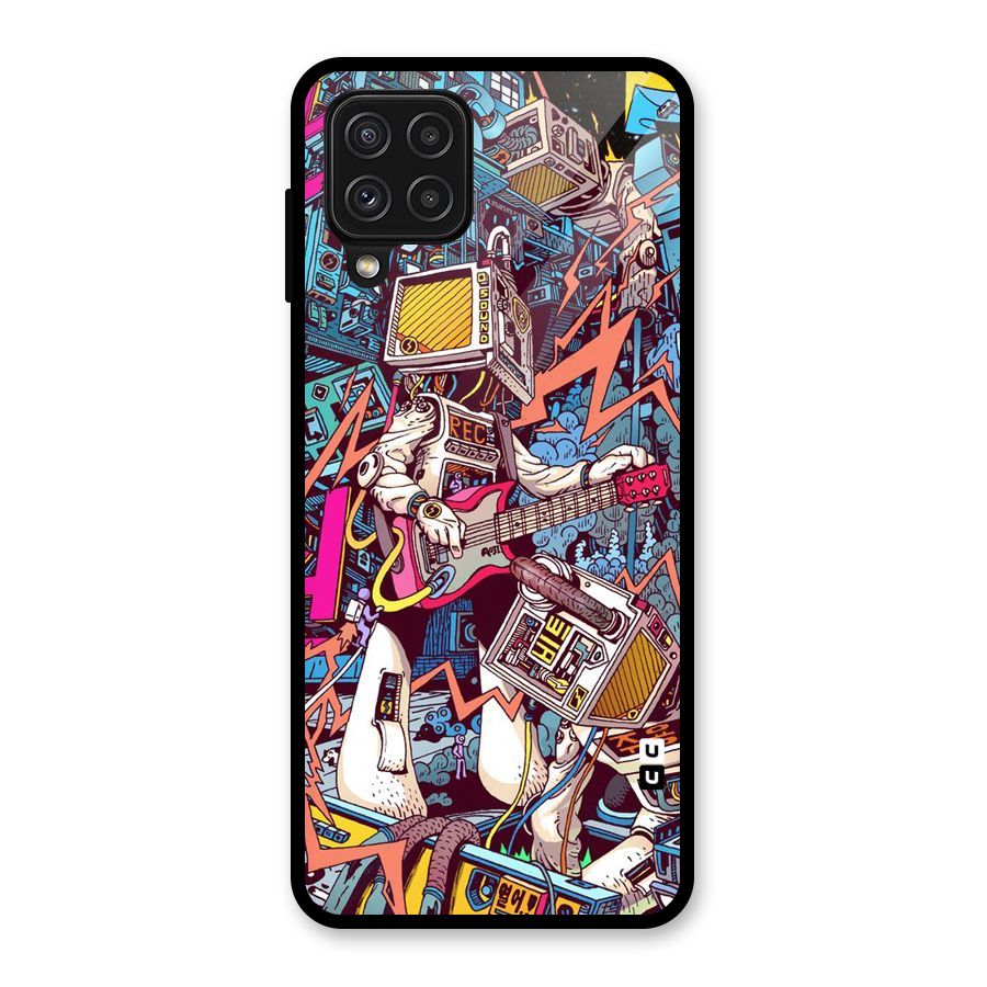 Electric Colors Glass Back Case for Galaxy A22 4G