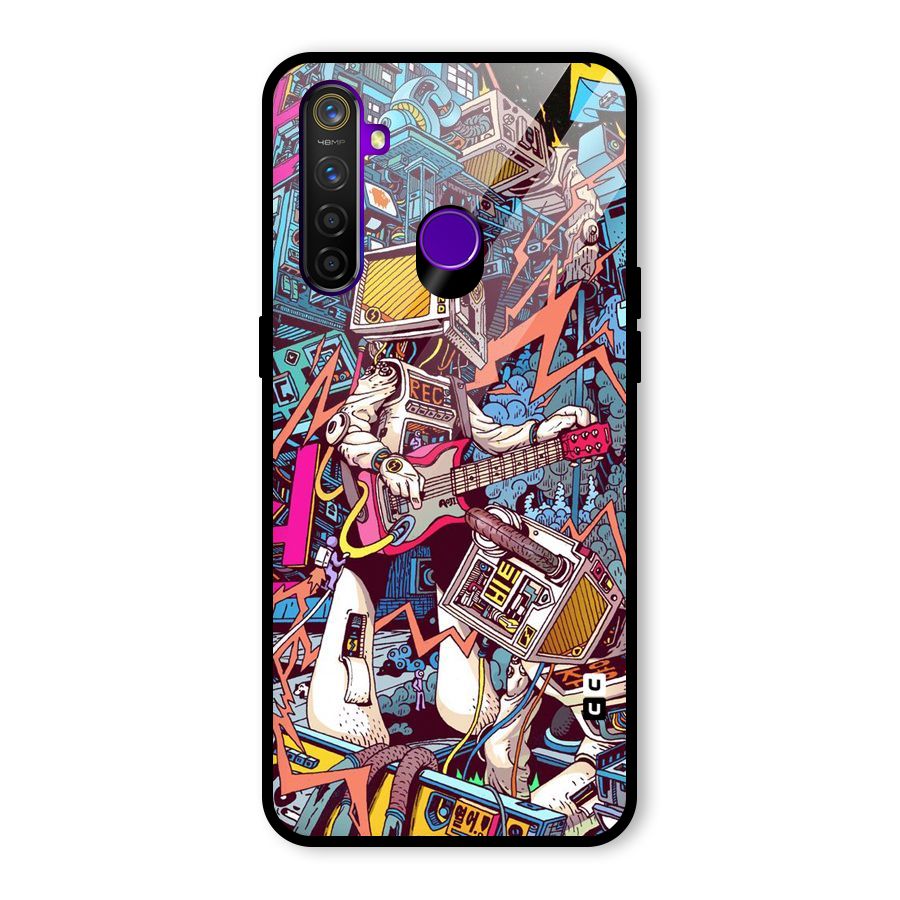 Electric Colors Glass Back Case for Realme 5 Pro