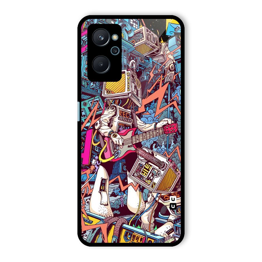 Electric Colors Glass Back Case for Realme 9i