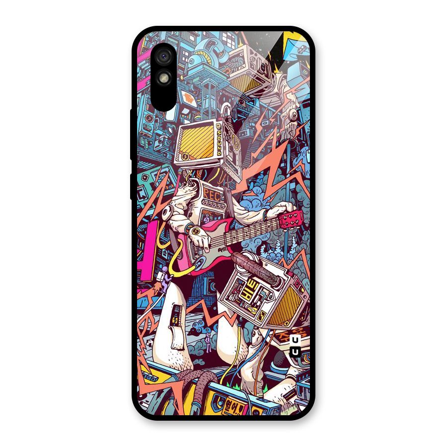 Electric Colors Glass Back Case for Redmi 9A