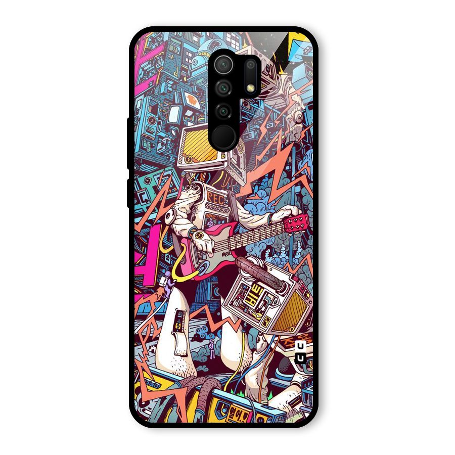 Electric Colors Glass Back Case for Redmi 9 Prime