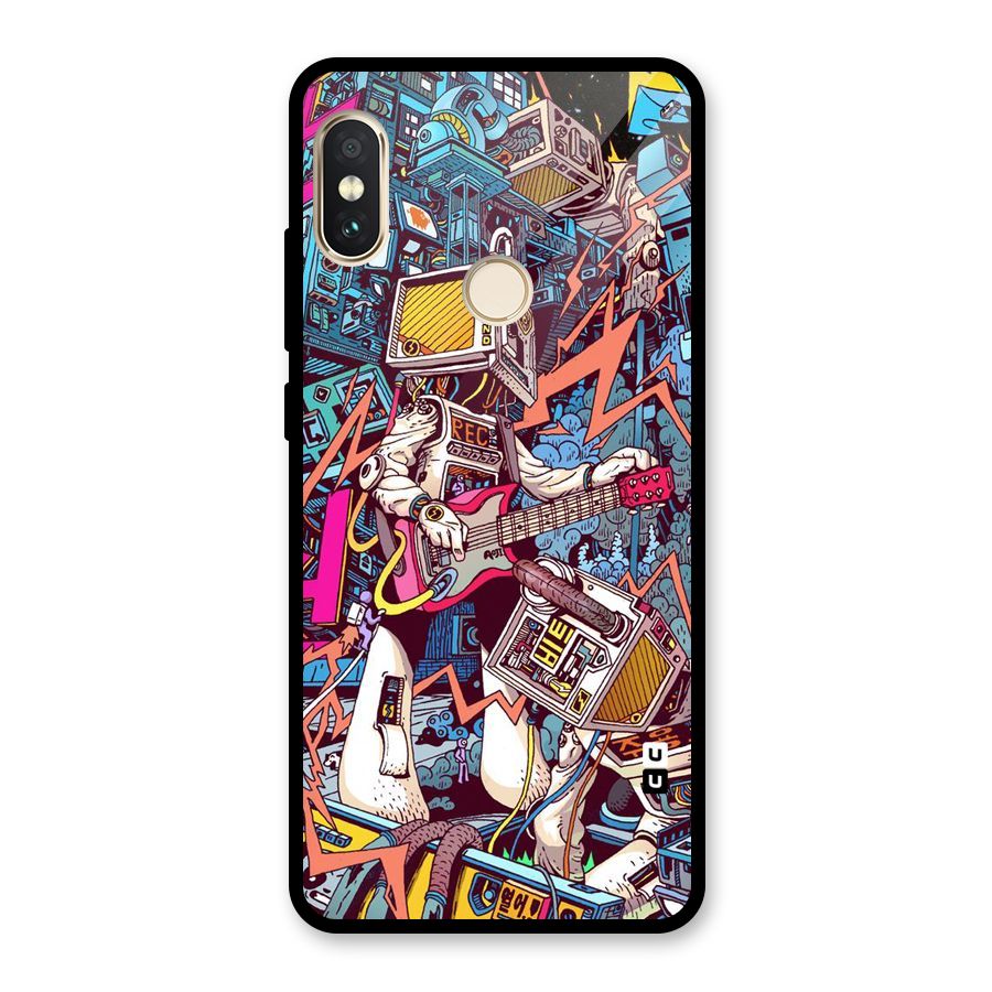Electric Colors Glass Back Case for Redmi Note 5 Pro