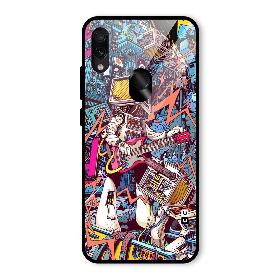 Electric Colors Glass Back Case for Redmi Note 7S