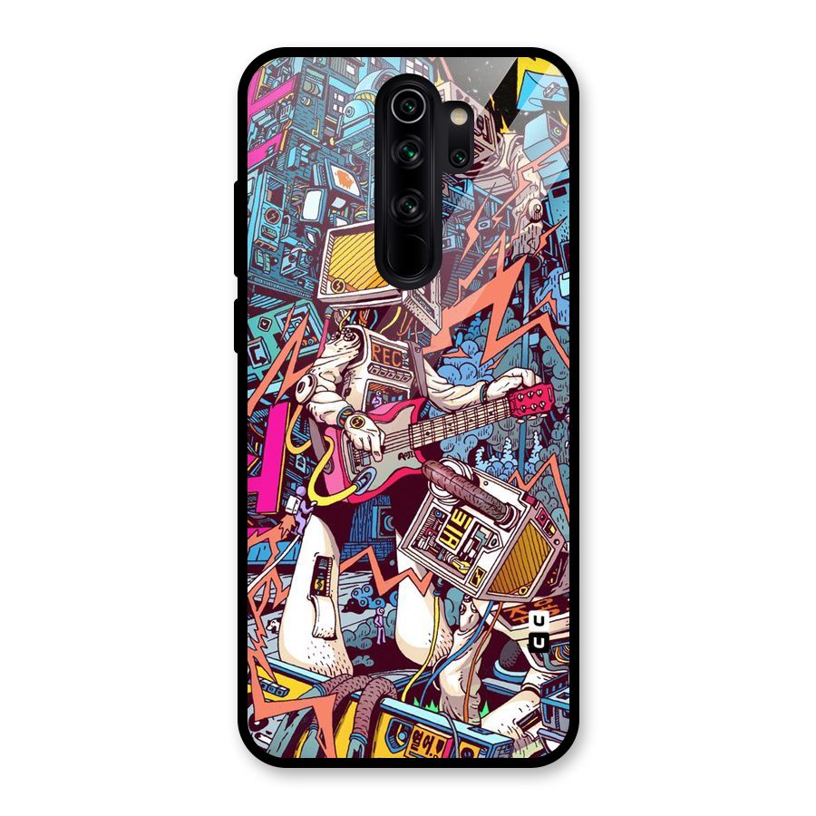 Electric Colors Glass Back Case for Redmi Note 8 Pro