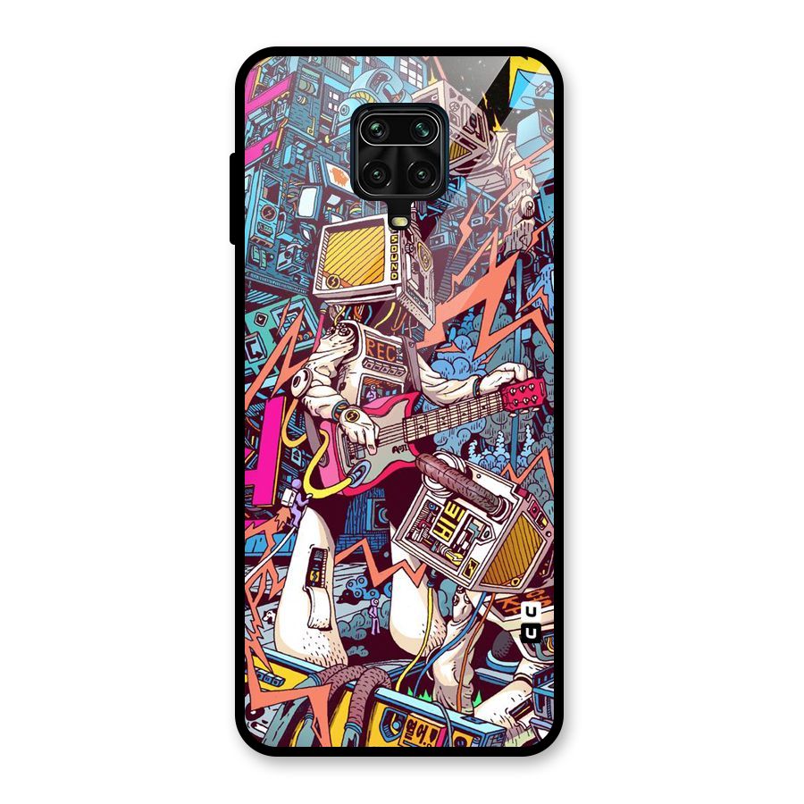 Electric Colors Glass Back Case for Redmi Note 9 Pro