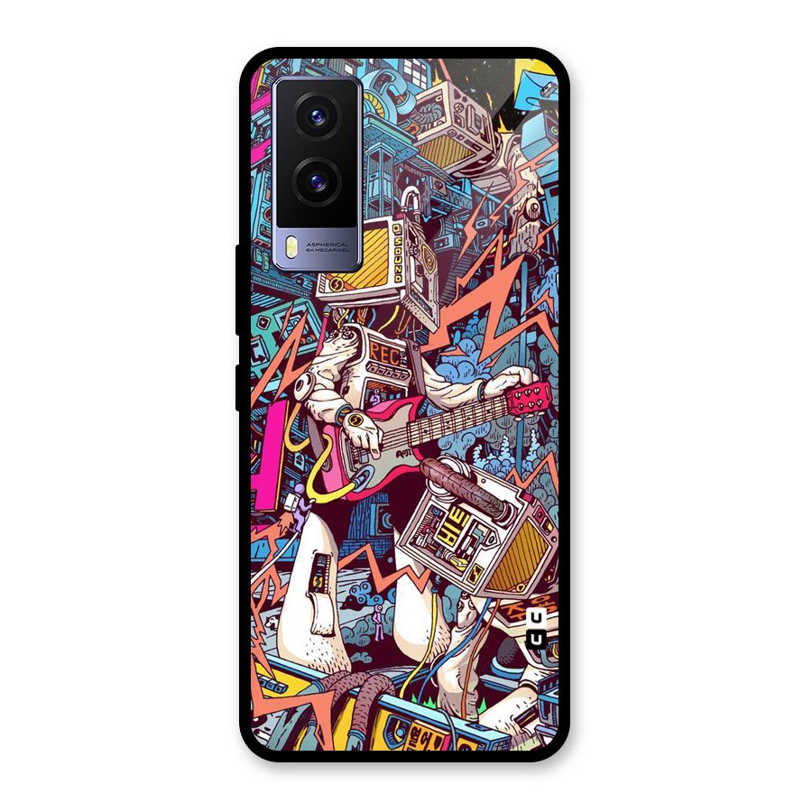 Electric Colors Glass Back Case for Vivo V21e 5G