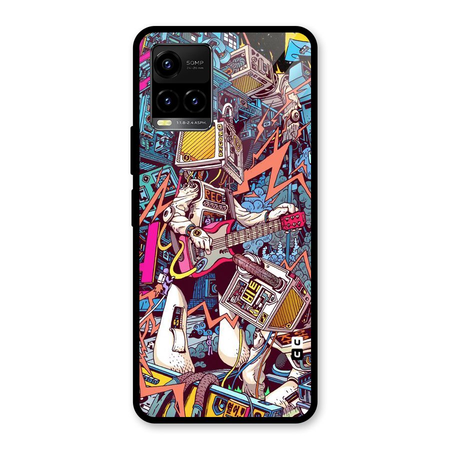 Electric Colors Glass Back Case for Vivo Y21A