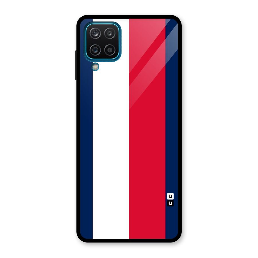 Electric Colors Stripe Glass Back Case for Galaxy A12