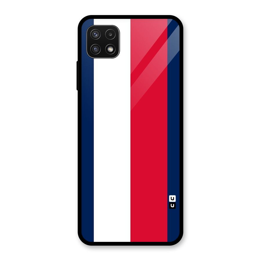 Electric Colors Stripe Glass Back Case for Galaxy A22 5G