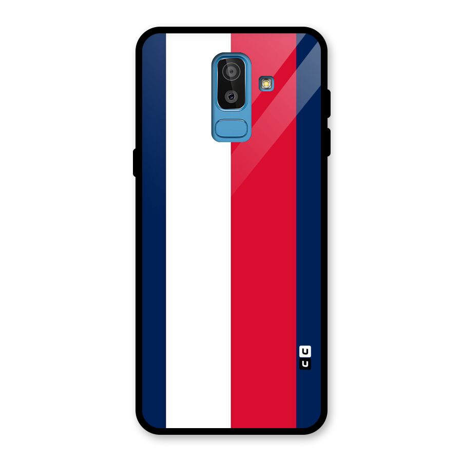 Electric Colors Stripe Glass Back Case for Galaxy J8