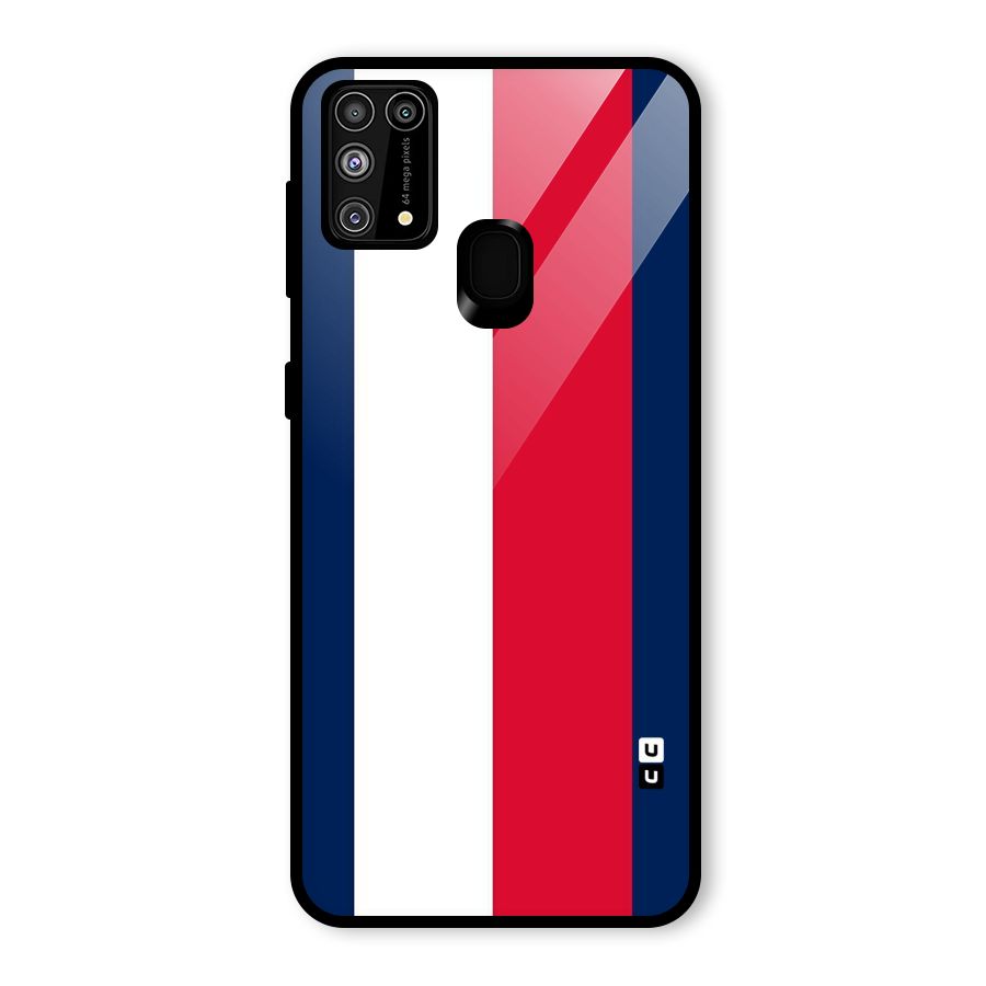 Electric Colors Stripe Glass Back Case for Galaxy M31