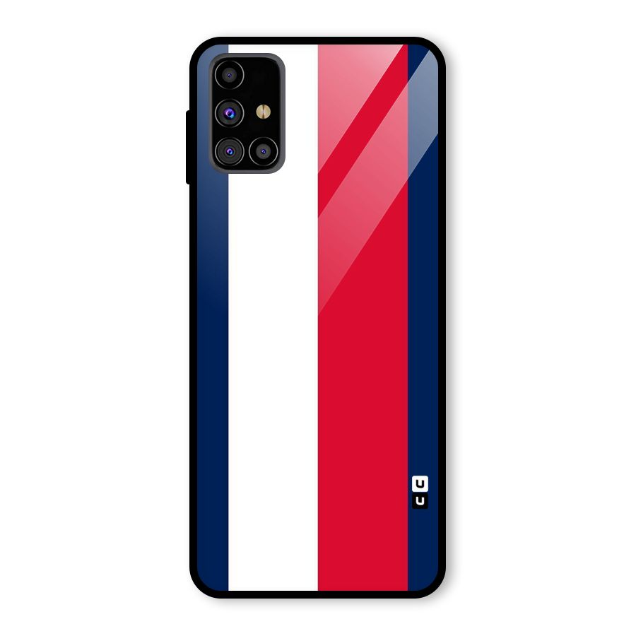 Electric Colors Stripe Glass Back Case for Galaxy M31s