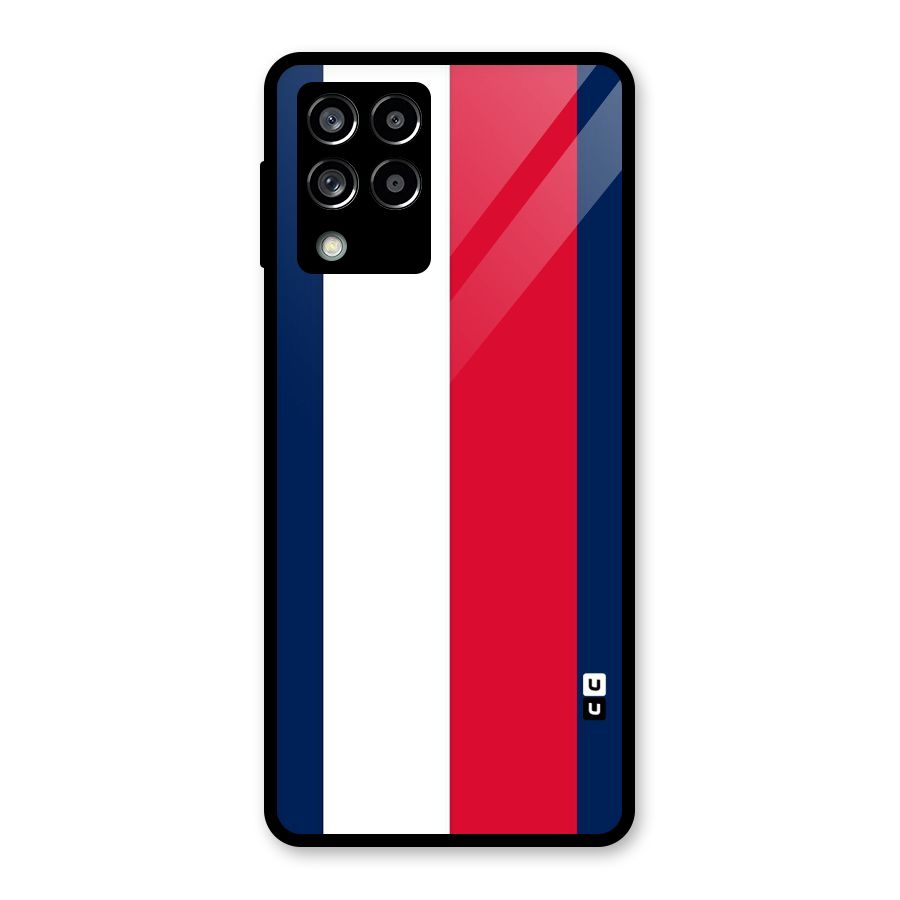 Electric Colors Stripe Glass Back Case for Galaxy M53 5G