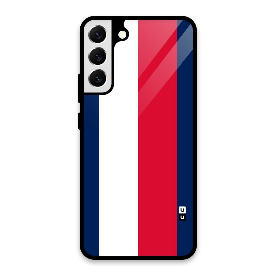 Electric Colors Stripe Glass Back Case for Galaxy S22 Plus 5G