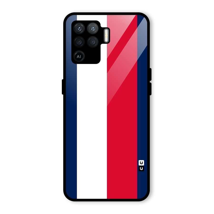 Electric Colors Stripe Glass Back Case for Oppo F19 Pro