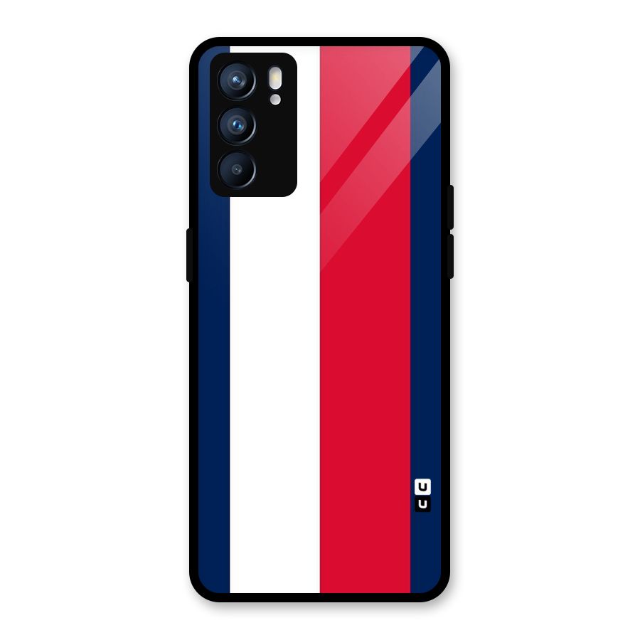 Electric Colors Stripe Glass Back Case for Oppo Reno6 5G