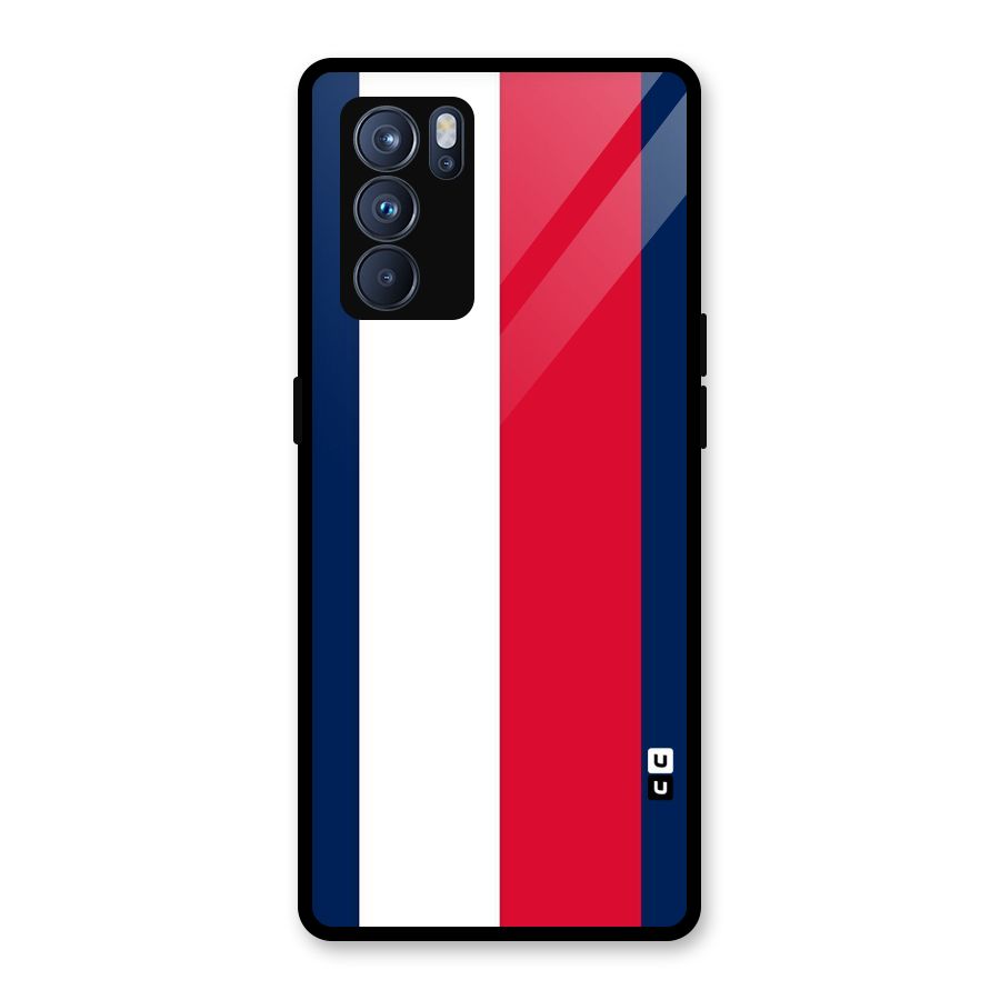 Electric Colors Stripe Glass Back Case for Oppo Reno6 Pro 5G