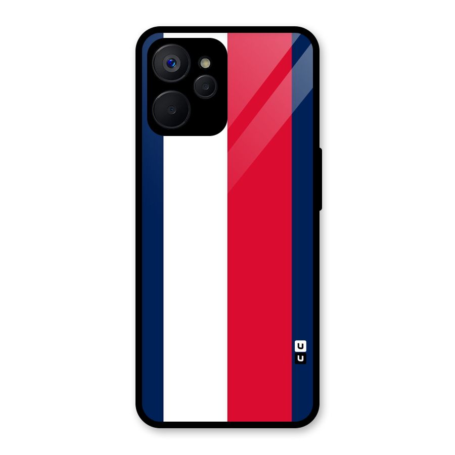 Electric Colors Stripe Glass Back Case for Realme 9i 5G