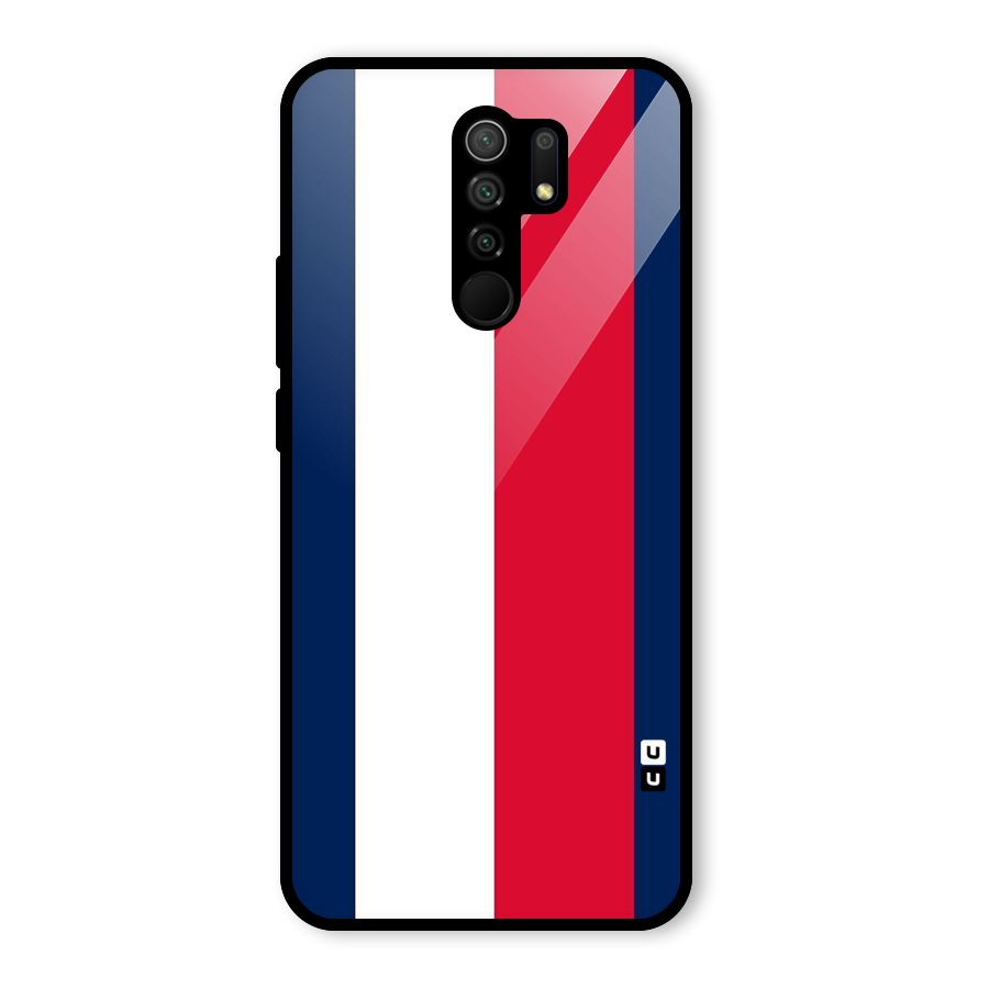 Electric Colors Stripe Glass Back Case for Redmi 9 Prime