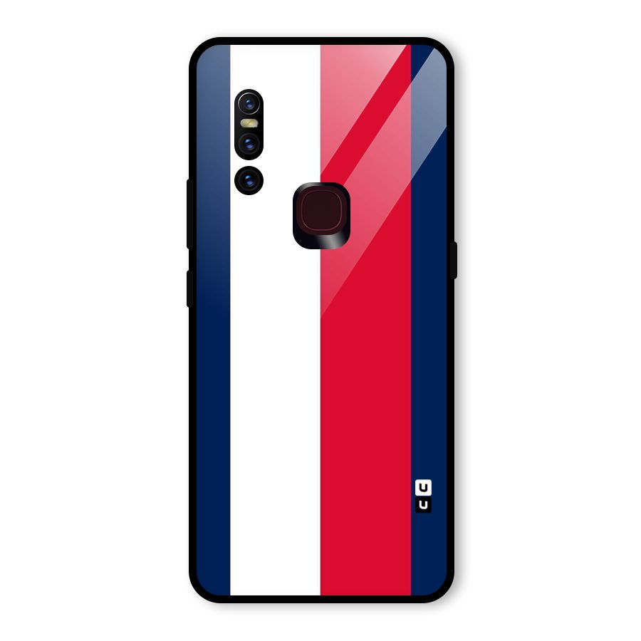 Electric Colors Stripe Glass Back Case for Vivo V15